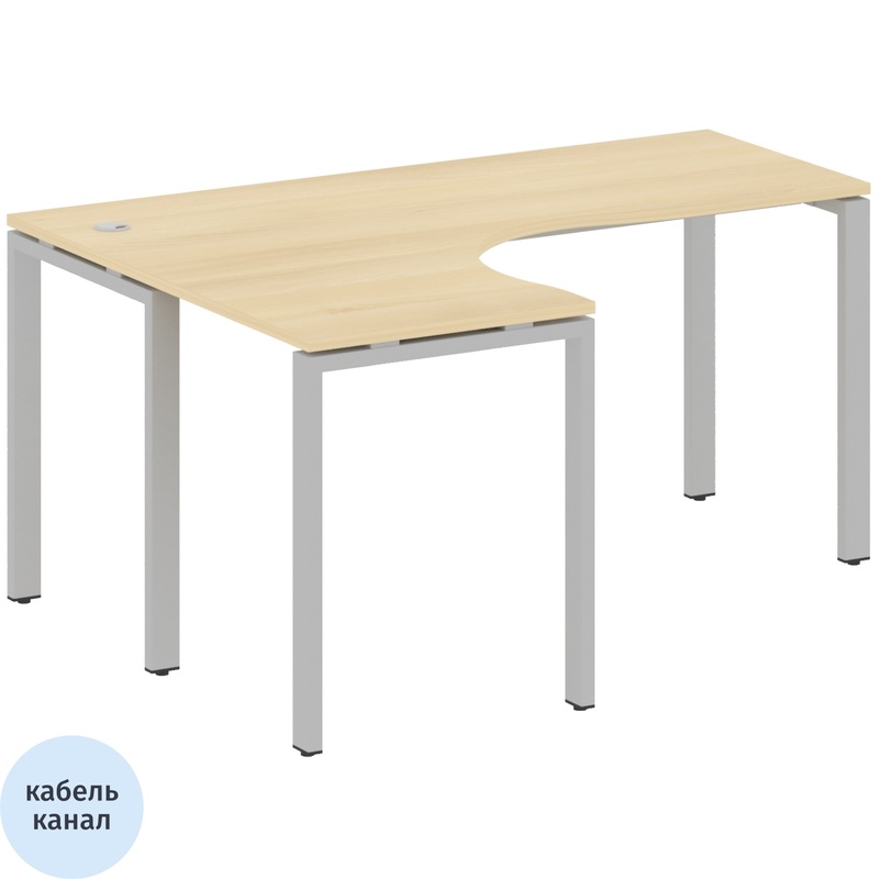 Изображение товара Эргономичный офисный стол Metal System Style БП.СА-4 Л с кабель-каналом и регулируемыми опорами