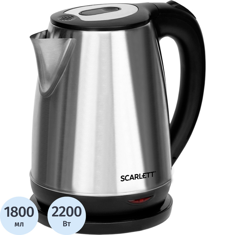 Изображение товара Электрический чайник Scarlett SC-EK21S34 серебристый 1.8 л мощностью 2200 Вт