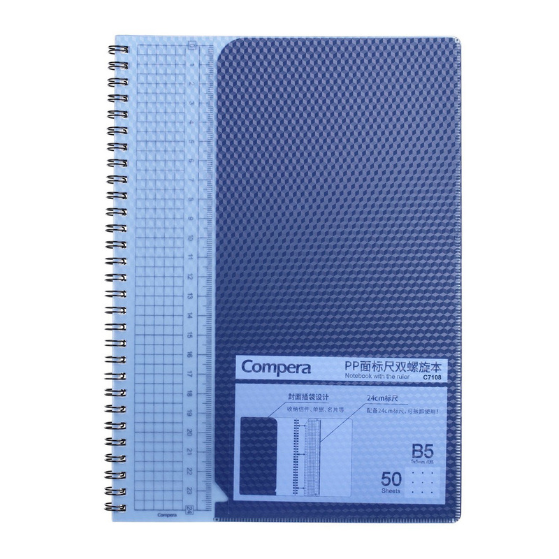 Изображение товара Блокнот Comix Diamond В5 50 листов голубой в точку на спирали