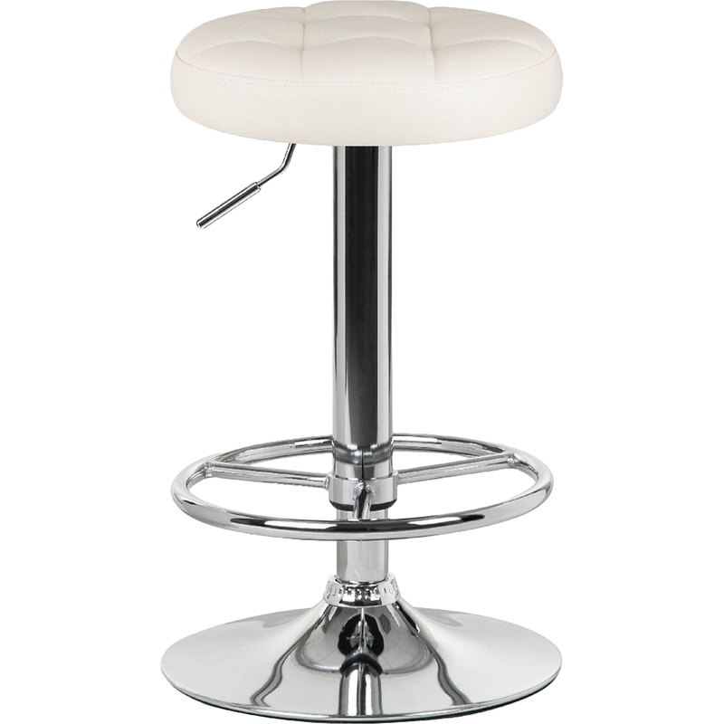 Изображение товара Табурет барный Dobrin Bruno кремовый/хромированный (искусственная кожа/металл)