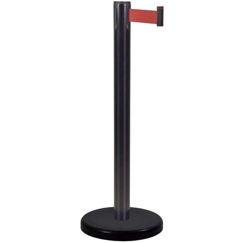 Изображение товара Стойка с вытяжной лентой BSLN-X86332 черная 2 м красная лента