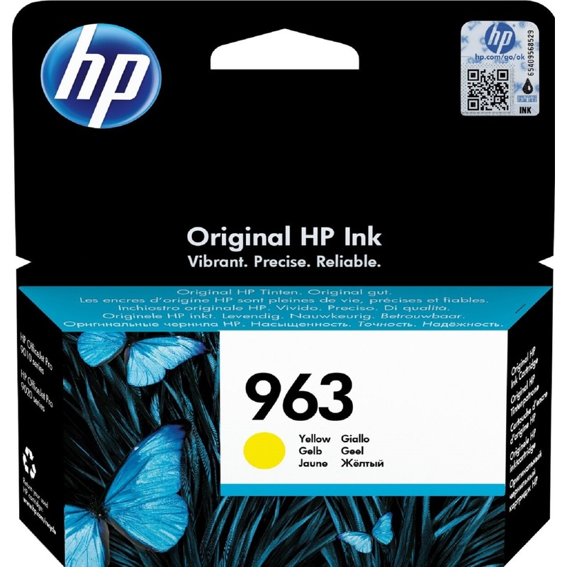 Изображение товара Жёлтый картридж HP 963 3JA25AE оригинальный для OfficeJet Pro 9010