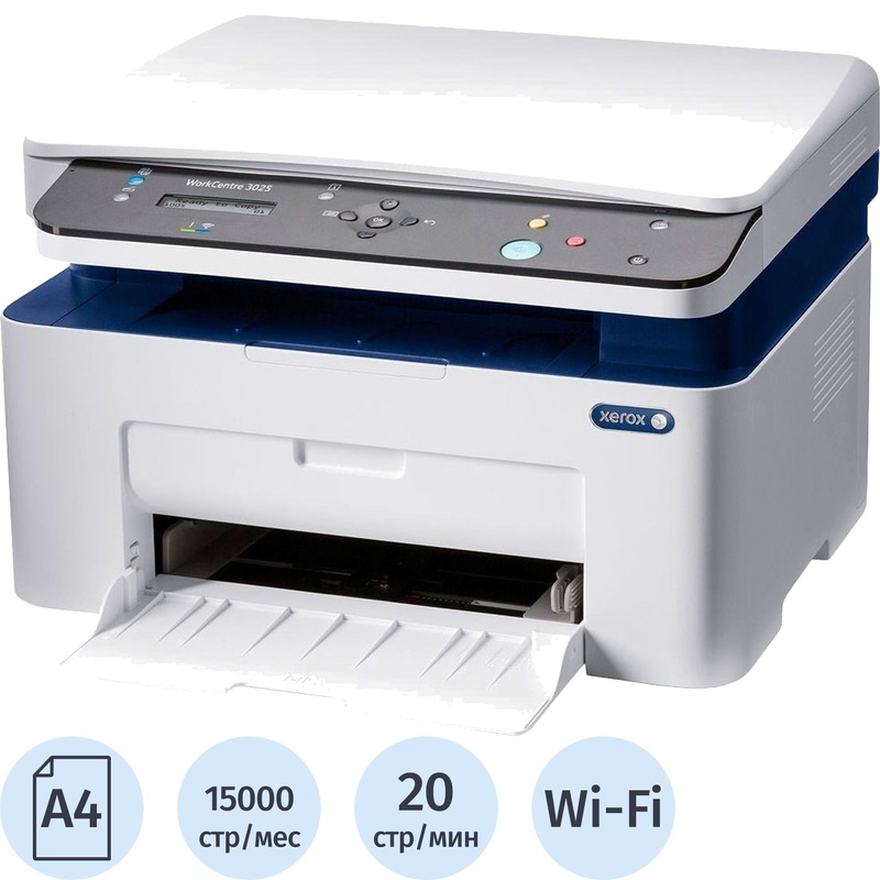 Изображение товара Лазерное МФУ Xerox WorkCentre 3025BI А4 Wi-Fi USB чёрно-белая печать сканирование