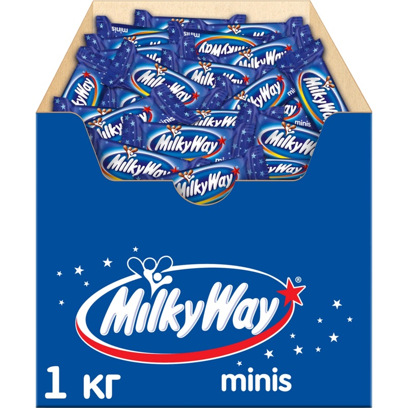 Изображение товара Шоколадные батончики Milky Way мини 1 кг молочный шоколад с нугой