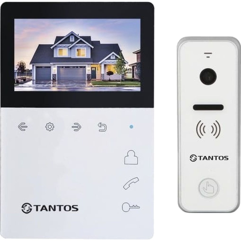Изображение товара Комплект видеодомофона Tantos Elina Kit 4.3 дюйма белый с видеокамерой и интеркомом