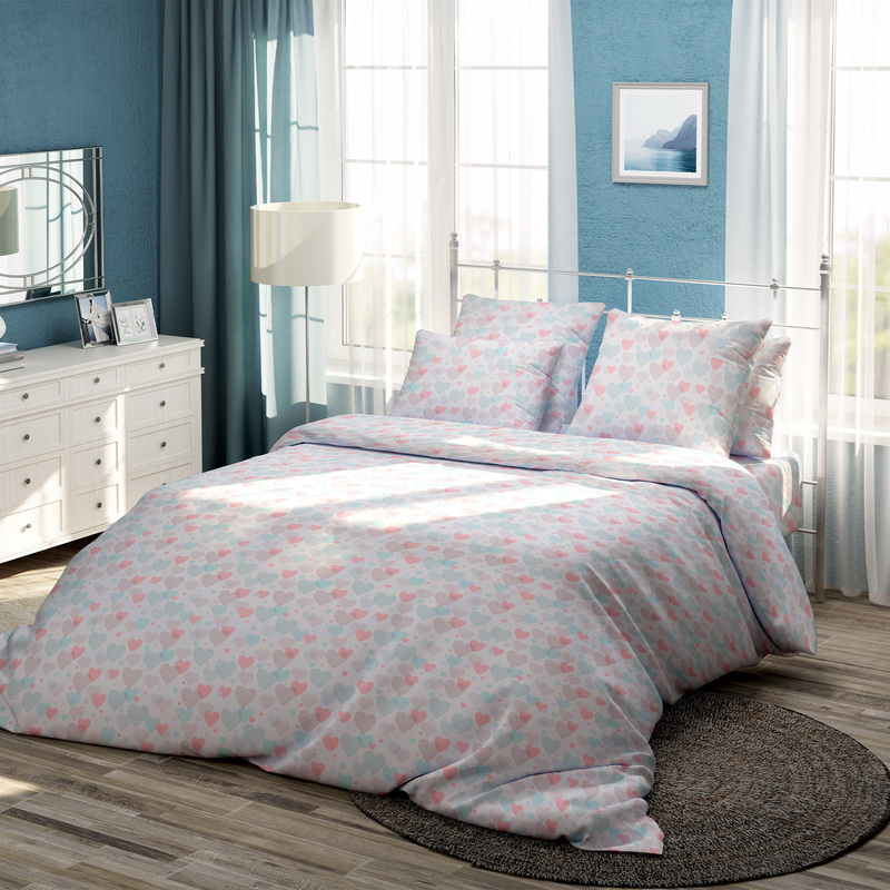 Изображение товара Постельное белье Самойловский текстиль Нежное сердце (семейное, бязь)