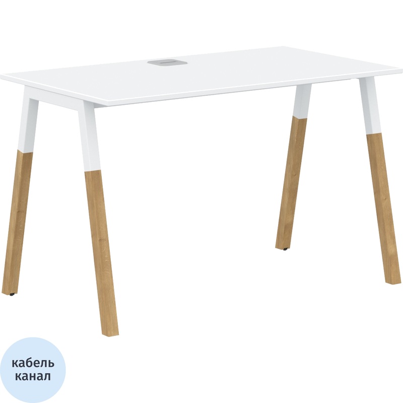 Изображение товара Стол прямой для переговоров Forta FST 1167 белый бук белый премиум 1180х670х733 мм