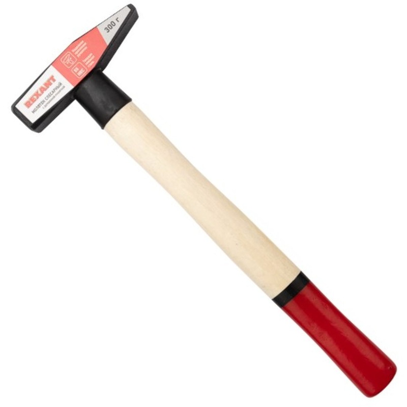 Изображение товара Молоток слесарный Rexant 300 г деревянная рукоятка прочный стальной боёк