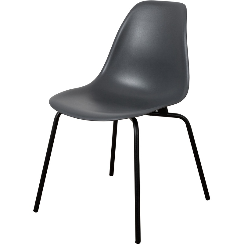 Изображение товара Стул обеденный DSL 110 Elegant Black тёмно-серый (пластик, металл, 2 штуки в упаковке)