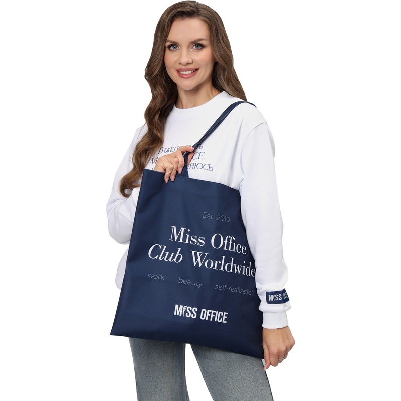 Изображение товара Сумка-шоппер из полиэстера синяя 45x45 см Miss Office Club Worldwide