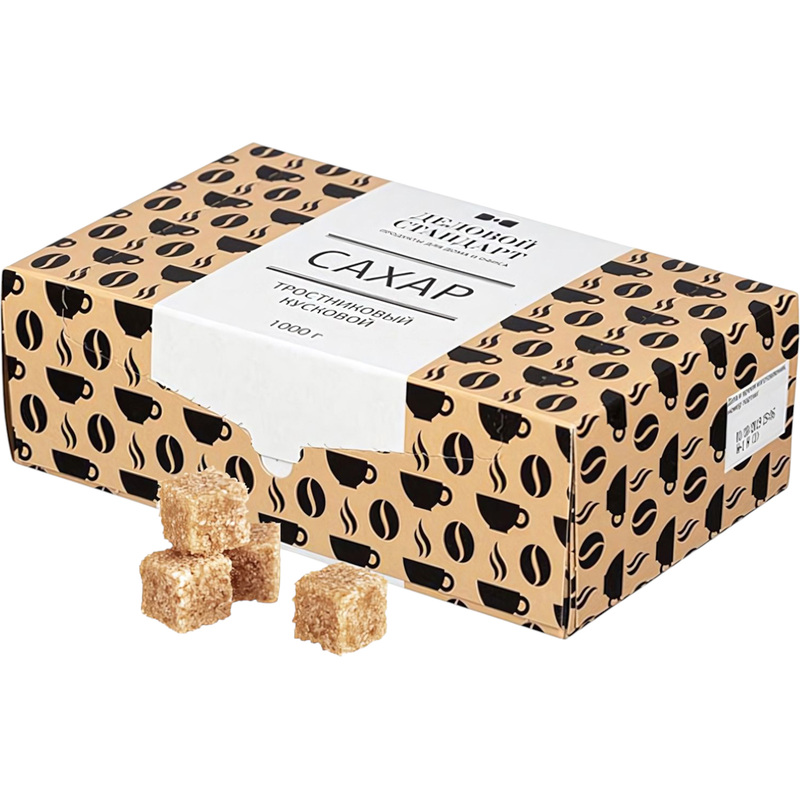 Изображение товара Сахар кусковой Деловой Стандарт тростниковый 1 кг