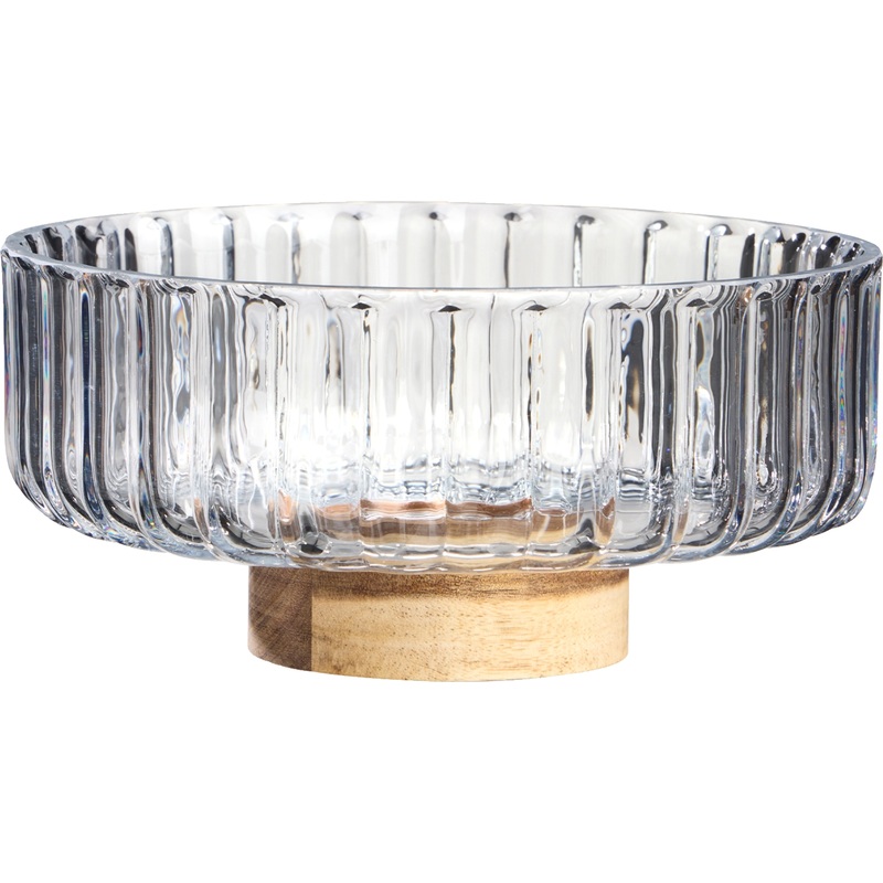 Изображение товара Фруктовница Lefard Village из дерева и стекла с рифлёной поверхностью