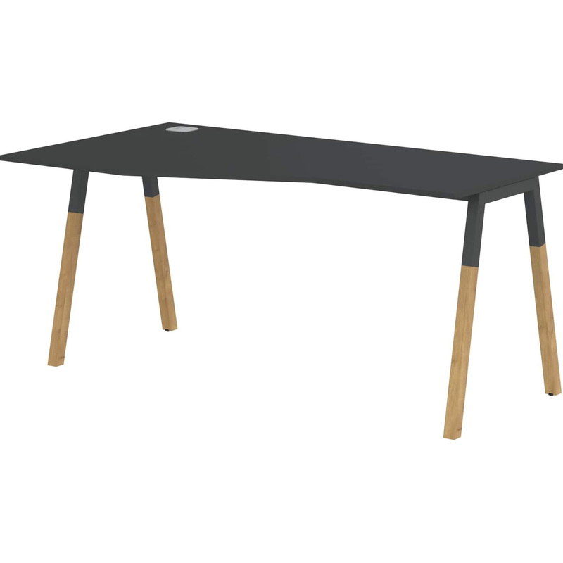 Изображение товара Эргономичный стол руководителя Forta левый черный графит антрацит бук