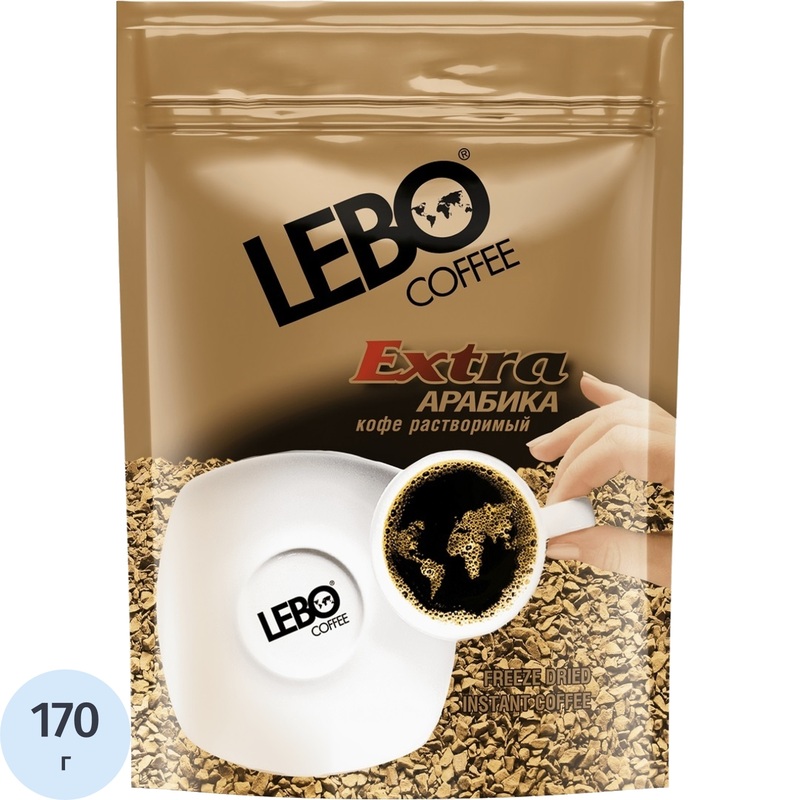 Изображение товара Lebo Extra растворимый кофе 170 г с насыщенным вкусом ароматом