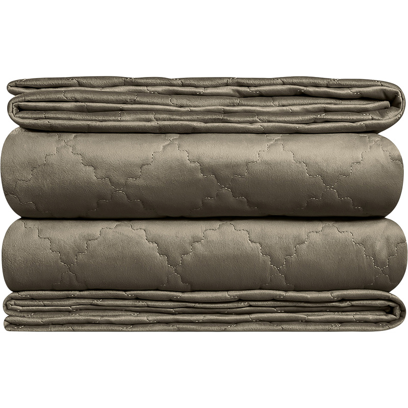 Изображение товара Покрывало стёганое Estia Вилен бархат 240x260 см бежевое для спальни