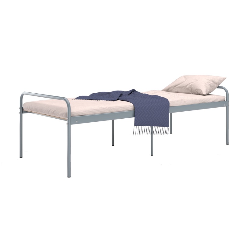 Изображение товара Кровать одноярусная Комус Мебель металлическая серая 820х596х1920 мм