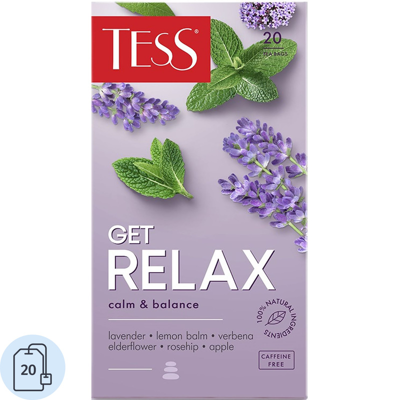 Изображение товара Чайный напиток травяной Tess Get Relax 20 пакетиков (бузина)