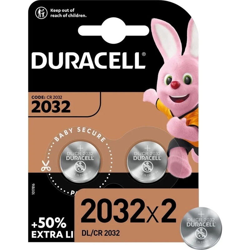 Изображение товара Батарейка CR2032 Duracell 2 штуки в блистере надежный источник питания