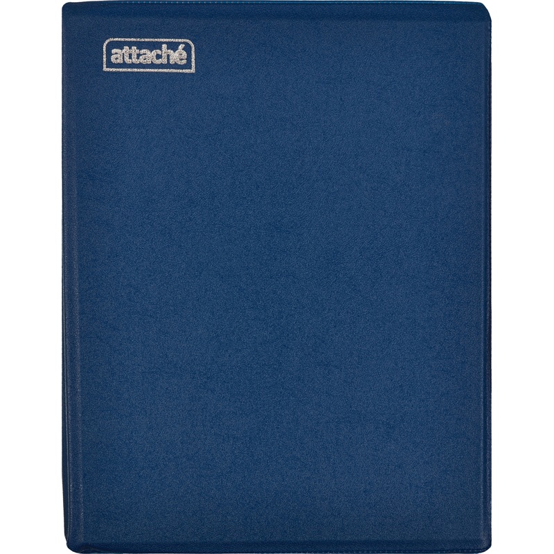 Изображение товара Бизнес-тетрадь Attache А5 80 листов синяя с кольцами и тиснением фольгой