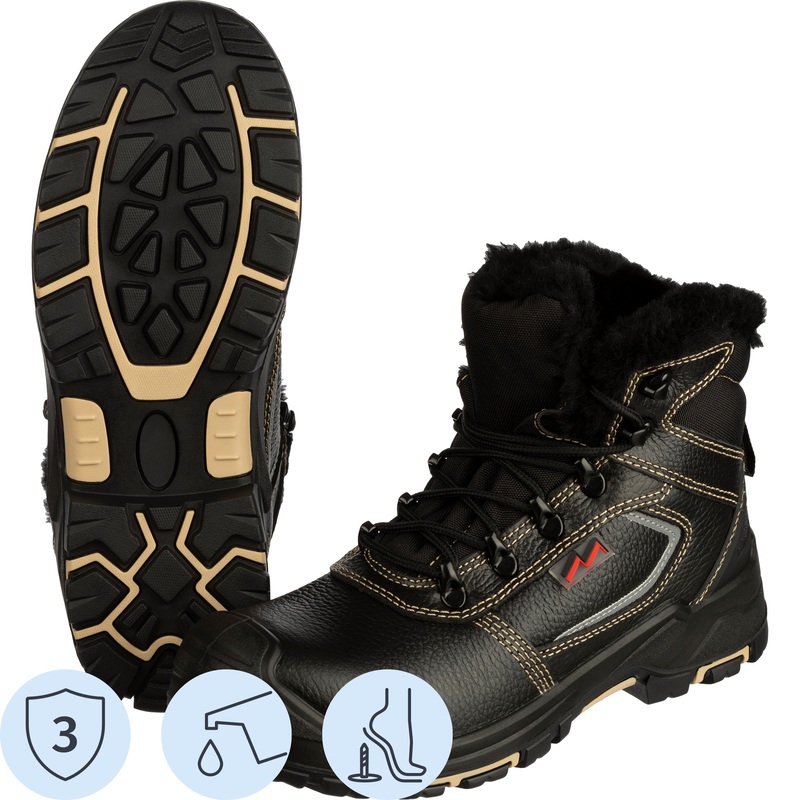 Изображение товара Высокие рабочие зимние ботинки из натуральной кожи с композитным подноском и утеплителем