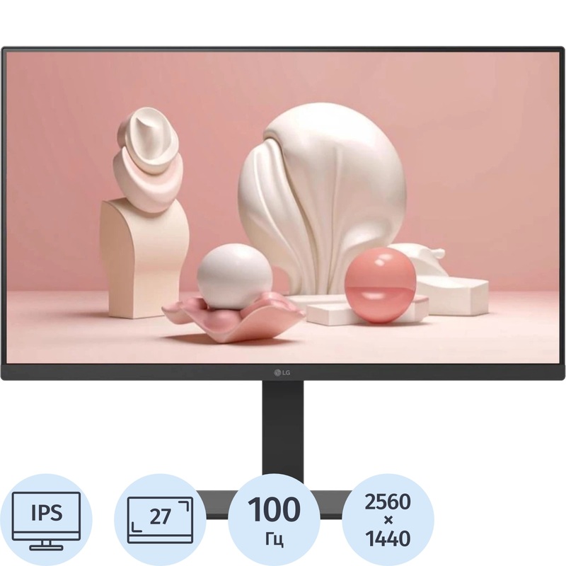 Изображение товара Монитор 27 LG 27BA65QB-B 2560x1440 IPS 100 Гц матовое черный