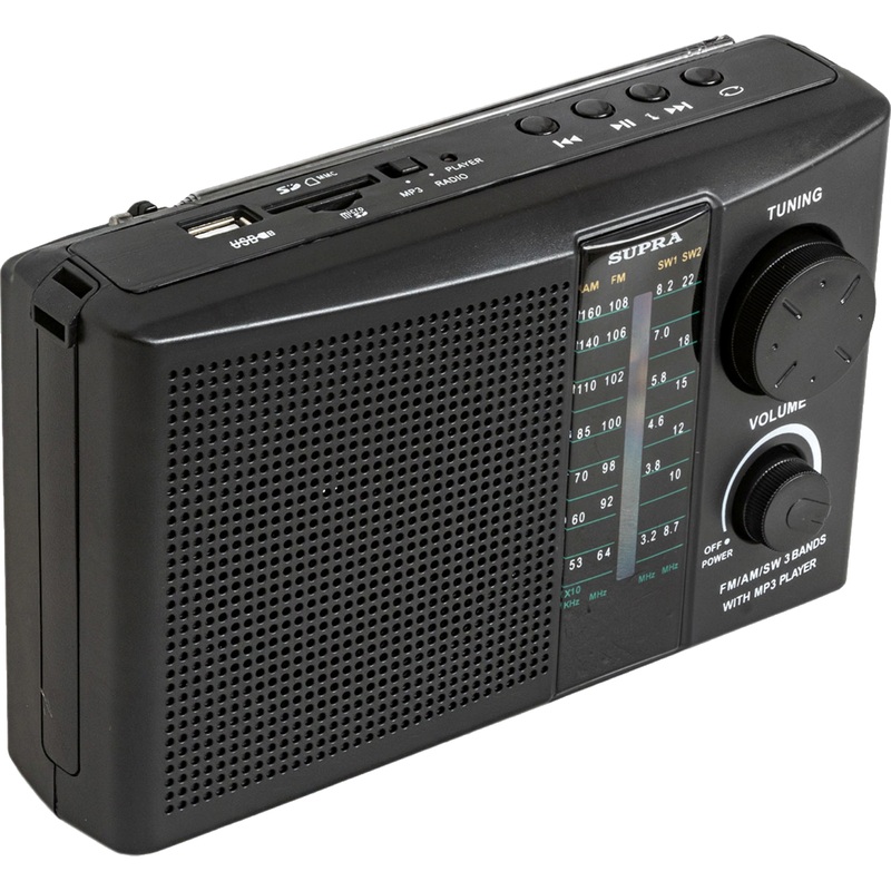 Изображение товара Радиоприемник Supra ST-19U портативный с SD и USB чёрный