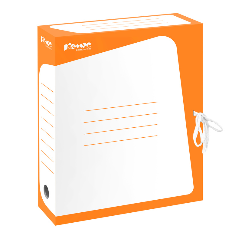 Изображение товара Архивная папка Комус на 2 завязках А4 75 мм гофрокартон оранжевая