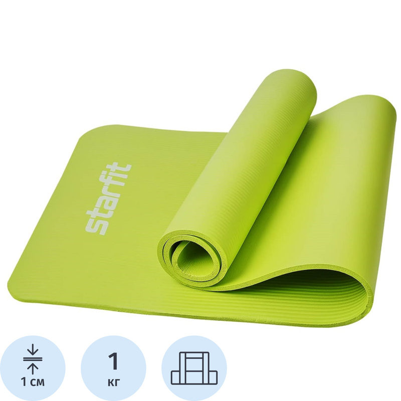 Изображение товара Коврик для йоги и фитнеса Starfit FM-301 183x61x1 см лаймовый