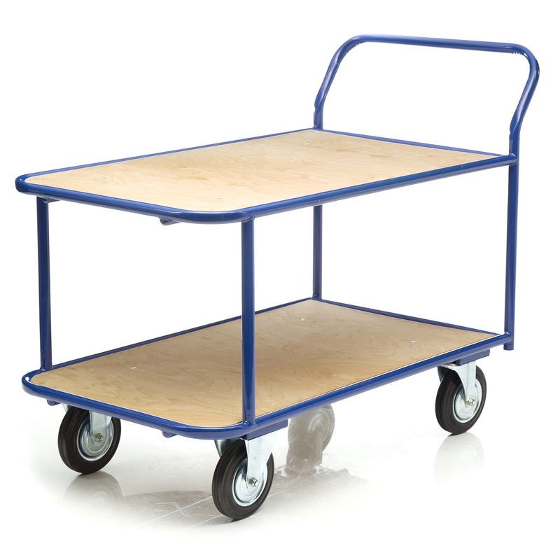 Изображение товара Тележка платформенная двухъярусная Стелла-техник КП-2-Ф-5-8-125-К до 300 кг 500x800 мм