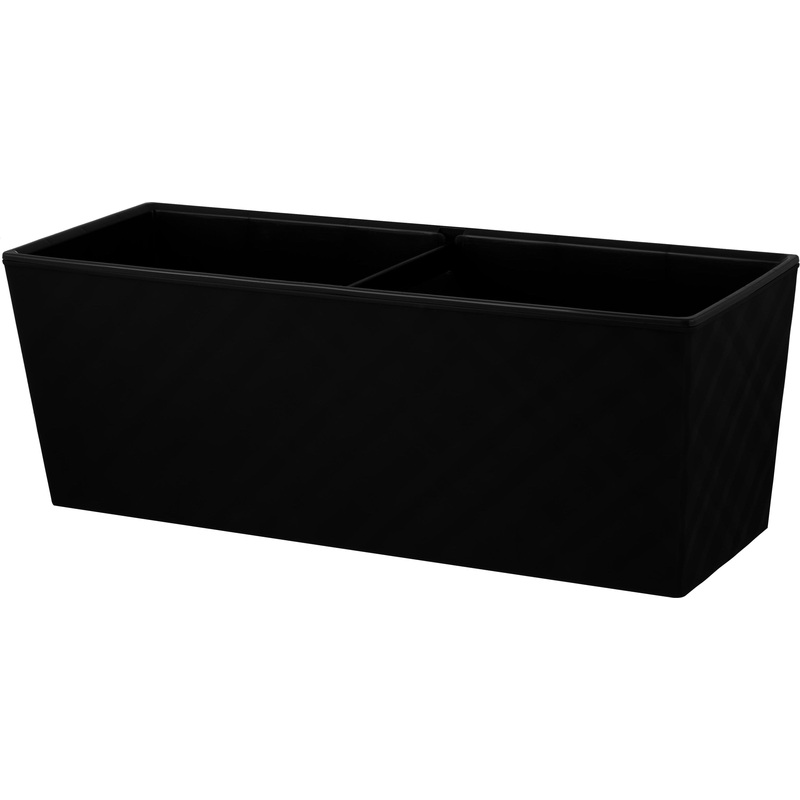 Изображение товара Ящик балконный InGreen Manhattan Cube оникс 40x15x14 см