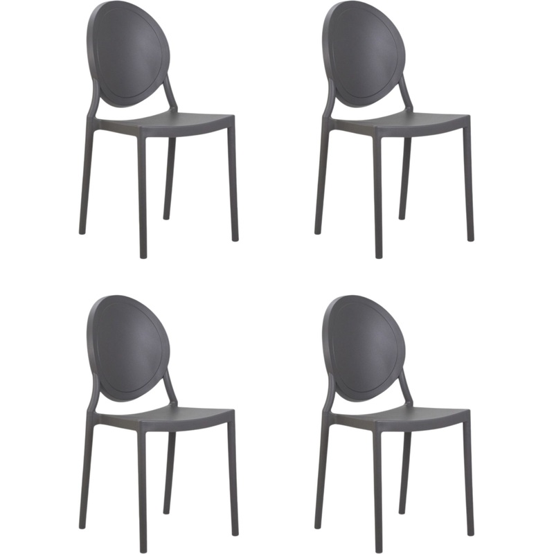 Изображение товара Стул обеденный DOBRIN ALBERT серый (полипропилен, 4 штуки в упаковке)