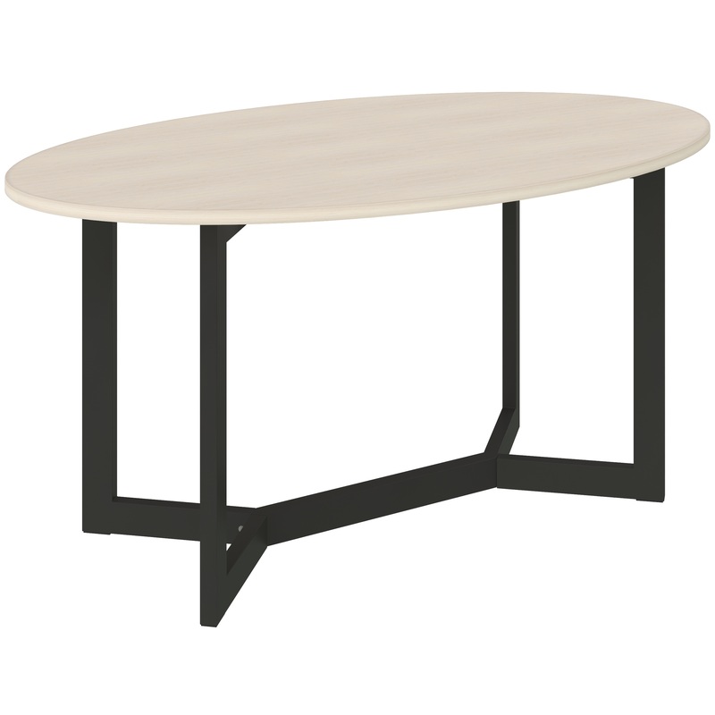 Изображение товара Журнальный стол Триада-16 Д с белой столешницей и черным каркасом