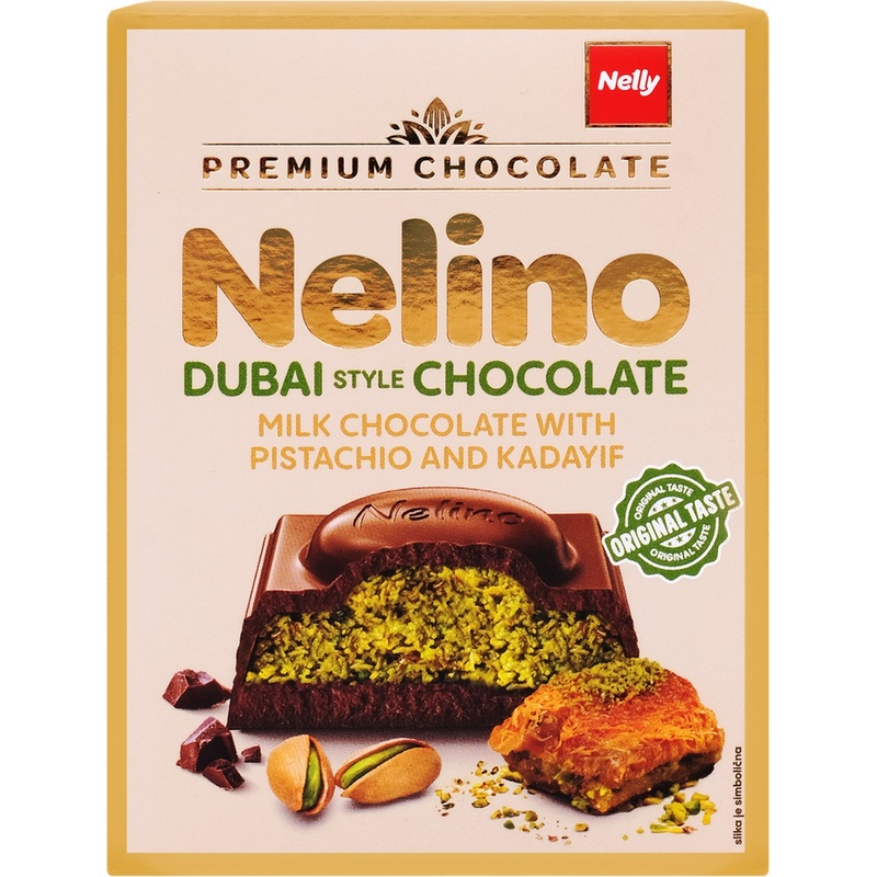 Изображение товара Шоколад Nelino Dubai chokolate молочный с фисташкой и кадаифом 62 г
