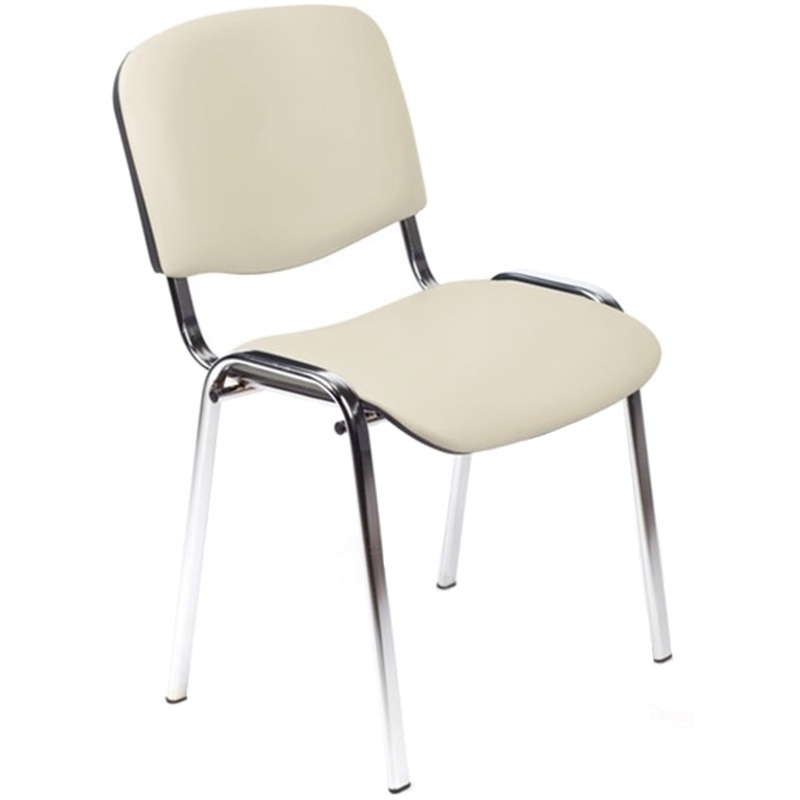 Изображение товара Офисный стул Easy Chair Изо бежевый из искусственной кожи и хромированного металла