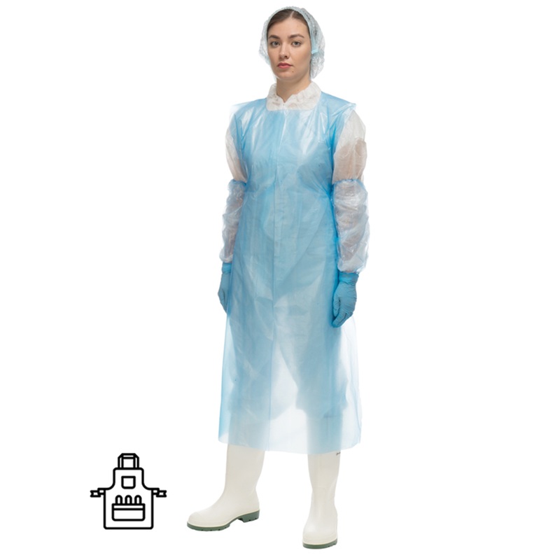 Изображение товара Фартук одноразовый Haccper Polytex S, M полиэтиленовый синий в рулоне