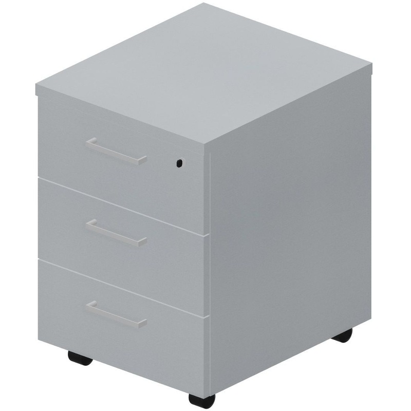 Изображение товара Тумба подкатная Easy to lead Easy Project UQNP3BTI с замком (титан, 432х500х600 мм, 3 ящика)