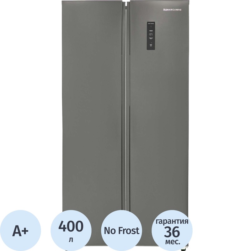 Изображение товара Двухкамерный холодильник Schaub Lorenz SLU S400H4EN серый с no frost 400л экономичный стильный