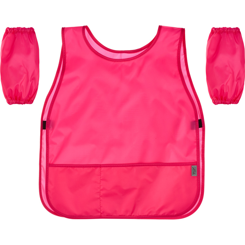 Изображение товара Накидка для труда Комус Класс №1 School ярко-розовая, 475x410 мм, 2 кармана, нарукавники