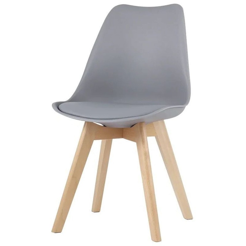 Изображение товара Стул обеденный Frankfurt серый (экокожа, массив дерева)