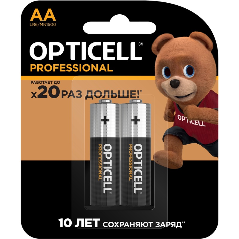 Изображение товара Батарейки AA пальчиковые Opticell Professional 2 шт алкалиновые надежные
