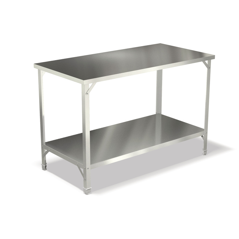 Изображение товара Производственный стол AppetiTT СПСО-1206ц металлический со сплошной полкой 1200x600x850 мм