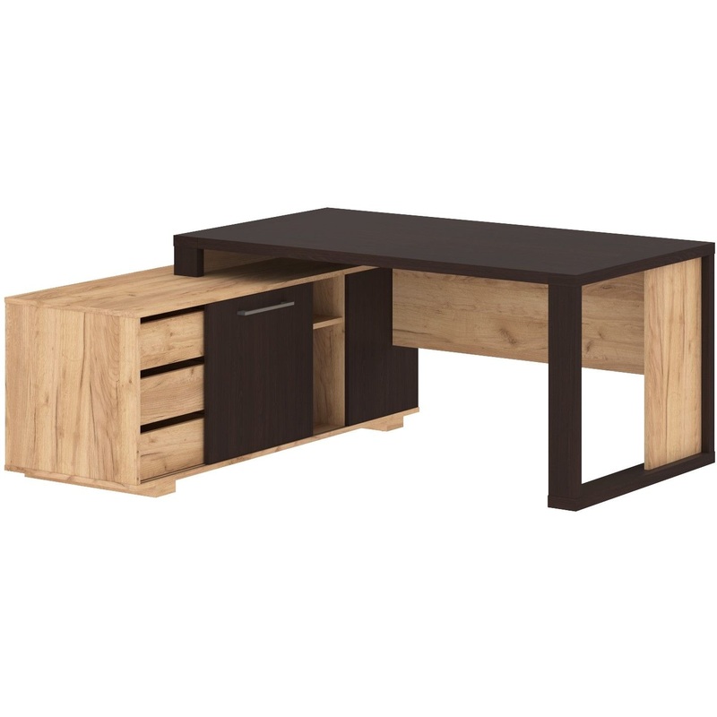 Изображение товара Угловой офисный стол Alto ACT 1716.A L с тумбой левый венге магия дуб бофорд