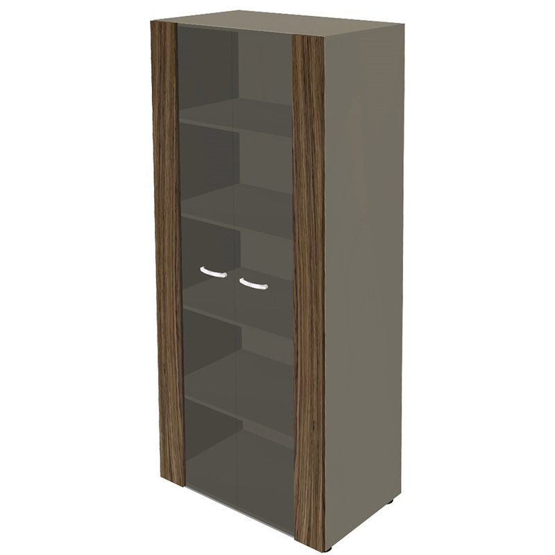 Изображение товара Шкаф для документов New.Tone NT-46 орех Ондо с стеклянными фасадами