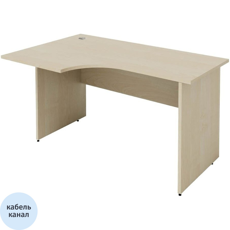Изображение товара Стол эргономичный Рондо правый (береза, 1400х900х755 мм)