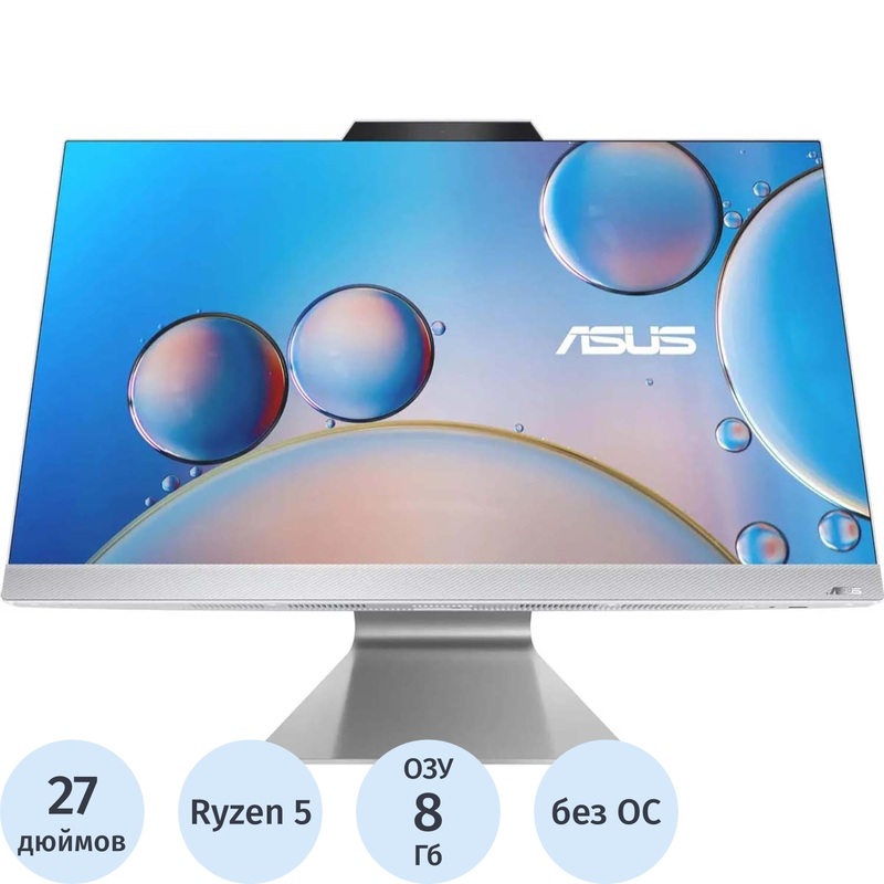 Изображение товара Моноблок Asus 27 с IPS дисплеем Ryzen 5 8Гб SSD без ОС белый