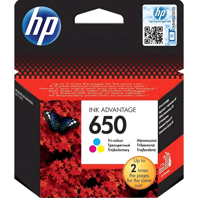 Изображение товара Цветной картридж HP 650 CZ102AE для принтеров DeskJet Ink Advantage Изображение товара Цветной картридж HP 650 CZ102AE для принтеров DeskJet Ink Advantage