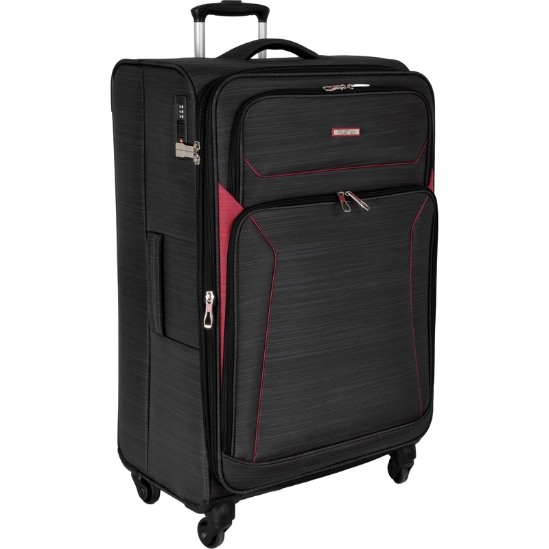 Изображение товара Чемодан Polar размер XL 98 л из полиэстера черный с TSA замком и колесами