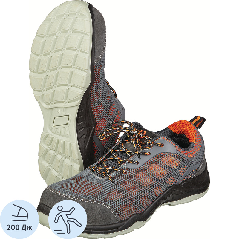 Изображение товара Кроссовки рабочие Скорпион 1407ПК ПУ-ТПУ серые из полиуретана и текстиля для работы