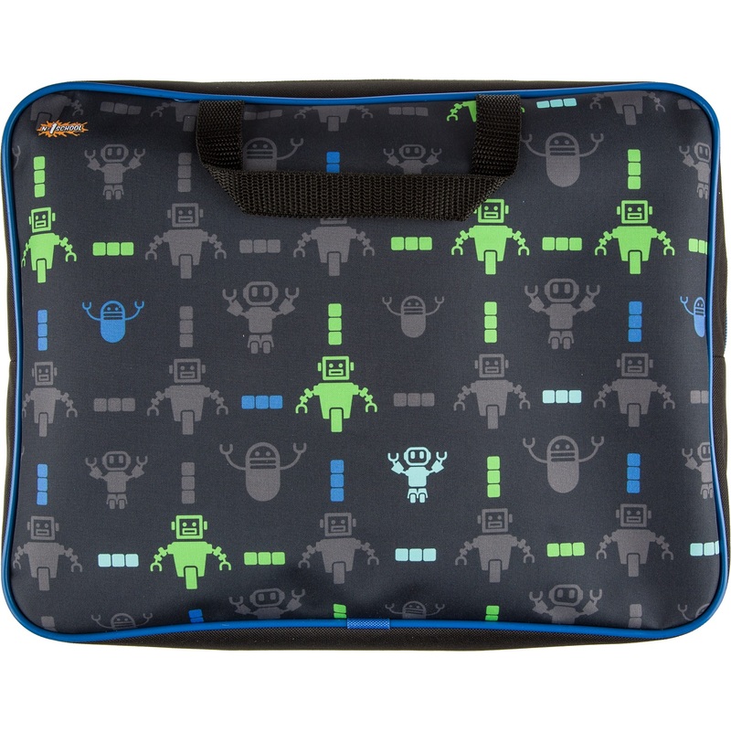 Изображение товара Папка для тетрадей Комус Класс Robot А4 полиэстер с 1 отделением на молнии с ручками