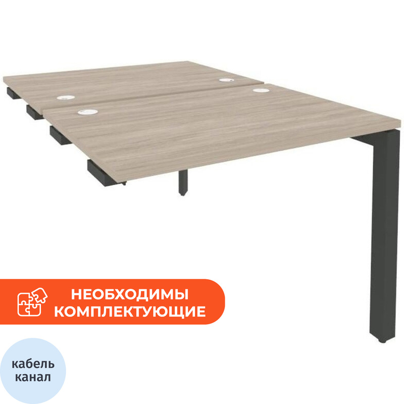 Изображение товара Рабочая станция на 2 рабочих места ONIX-П O.MP-D.SPR-1.7 (дуб аттик/антрацит, 980х1475х750 мм)